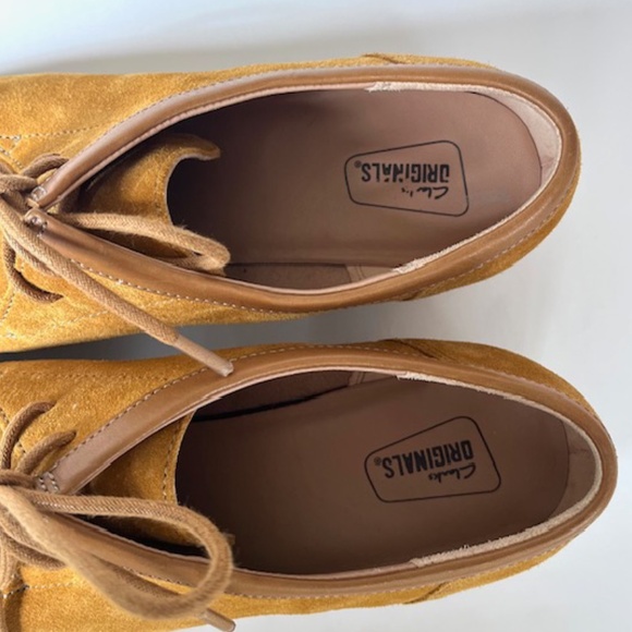 Clarks Original Mustard Suede Woman's Heel Loafer Size 10 - Picture 3 of 9